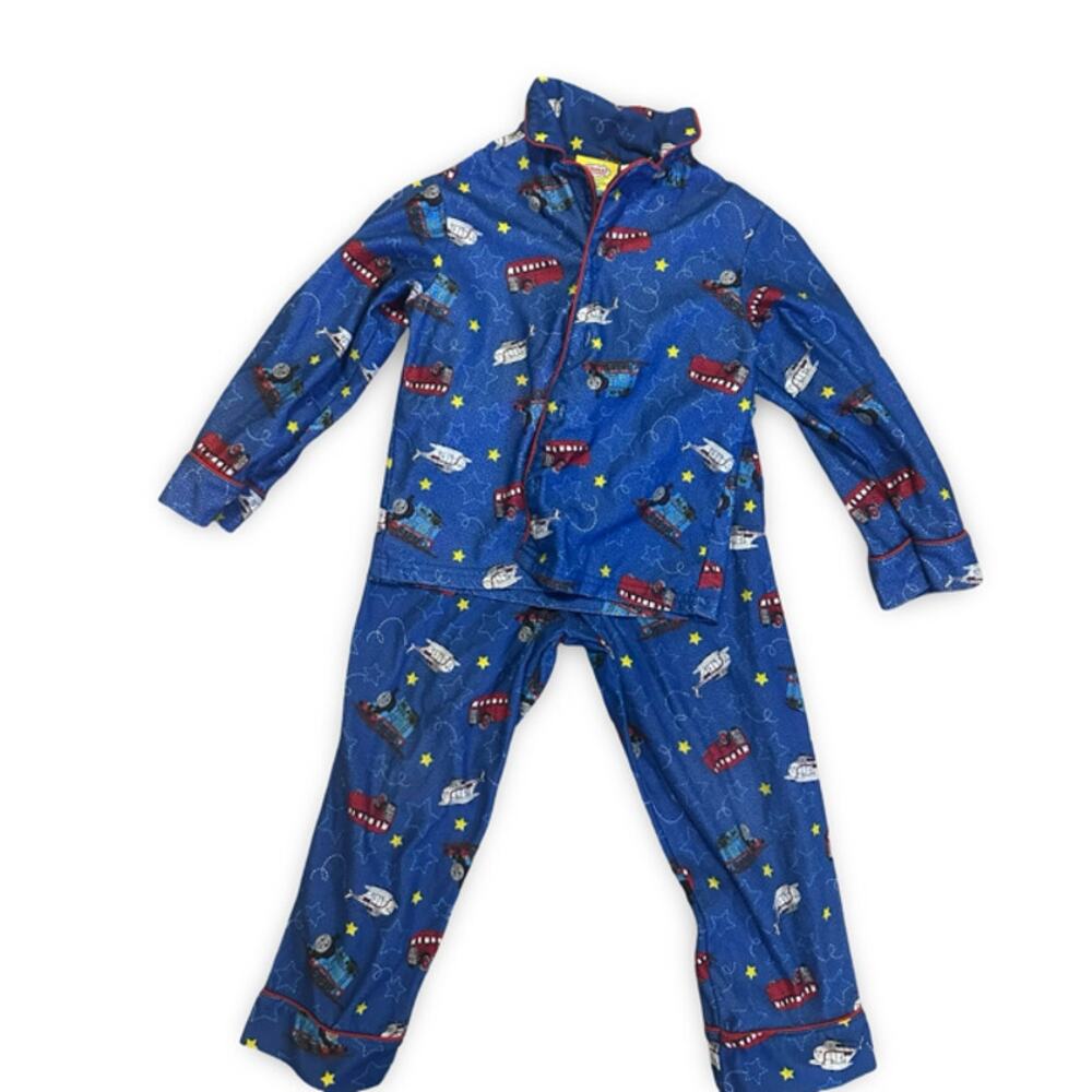 Thomas & Friends Boys Pajama Set Size 5 Blue 2 Piece Train Sleepwear